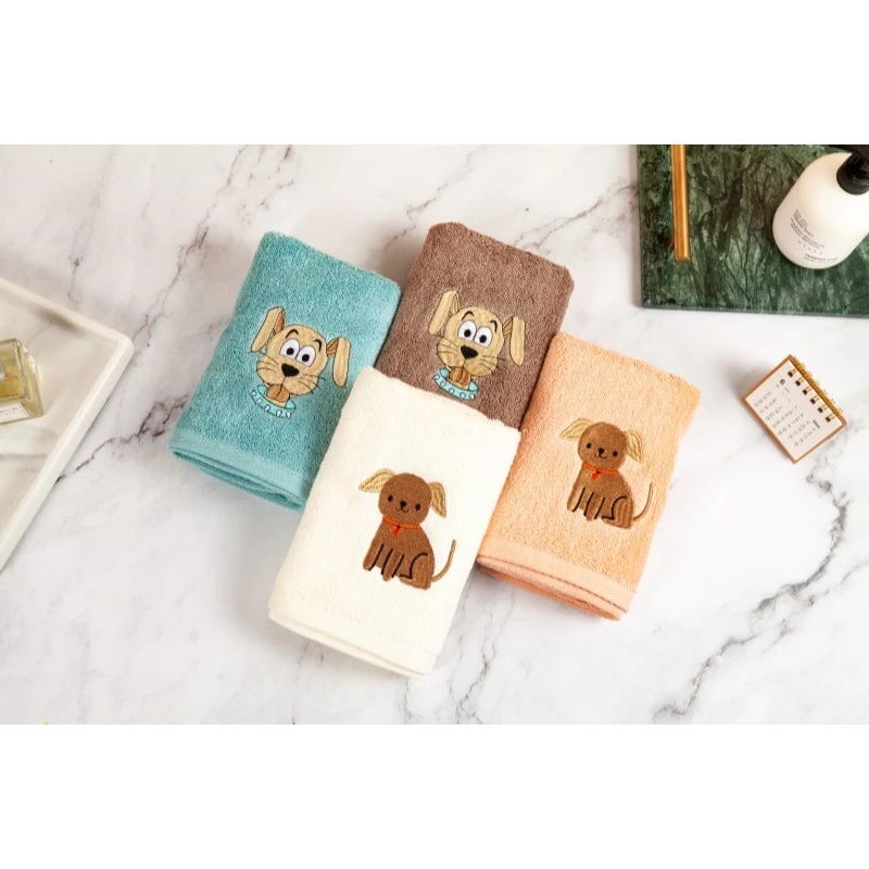 Dog Embroidered Cotton Towel factory