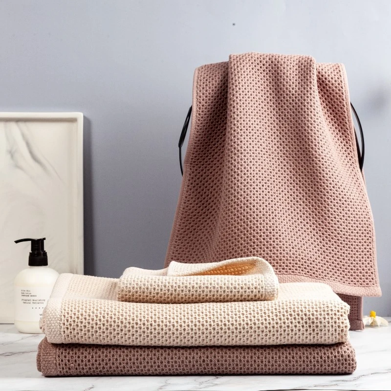 Solid Cotton Waffle Towel